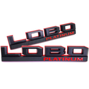 2015-20 F-150 LOBO Platinum Fender Emblem - Matte Black/Red