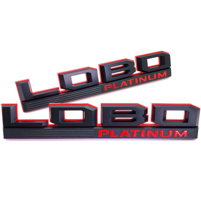 2015-20 F-150 LOBO Platinum Fender Emblem - Matte Black/Red