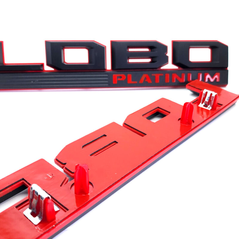 2015-20 F-150 LOBO Platinum Fender Emblem - Matte Black/Red