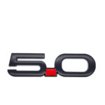 Matte Black "5.0" Fender Emblem, 5-5/16" ABS, 2015-2023 Mustang