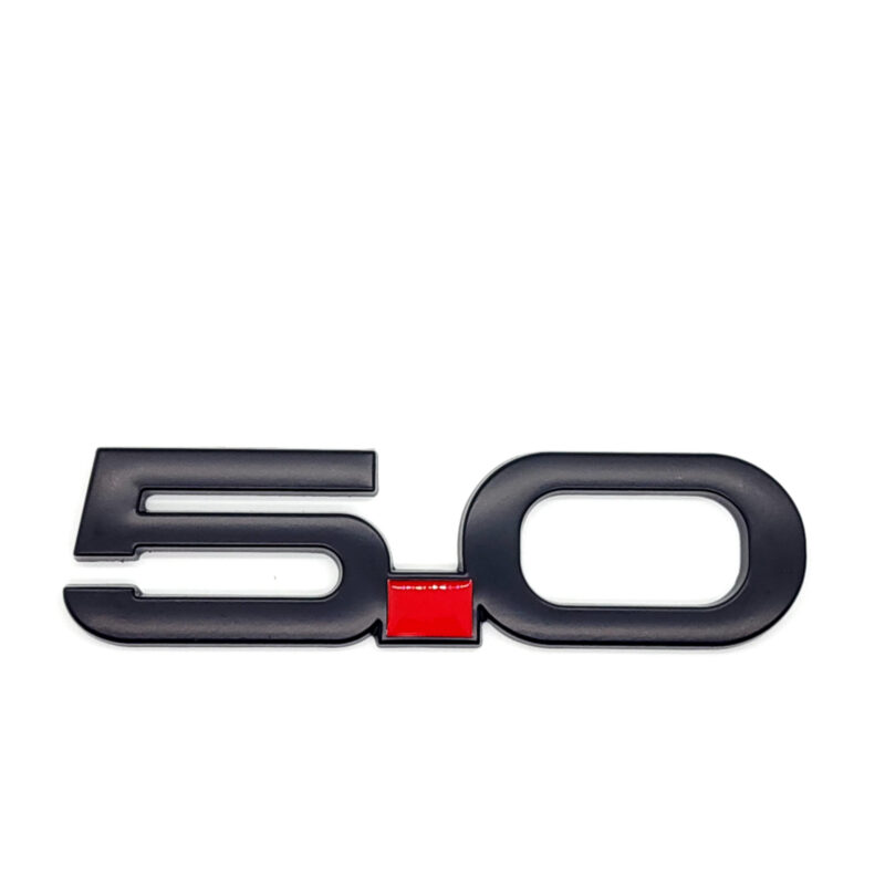 Matte Black "5.0" Fender Emblem, 5-5/16" ABS, 2015-2023 Mustang
