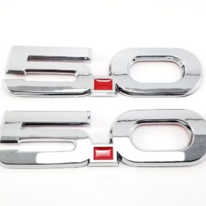 “5.0” Fender Emblem (LH/RH Pair), 5-7/16" ABS, 2015–2023 Mustang
