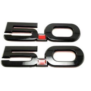 “5.0” Fender Emblem (LH/RH Pair), 5-7/16" ABS, 2015–2023 Mustang