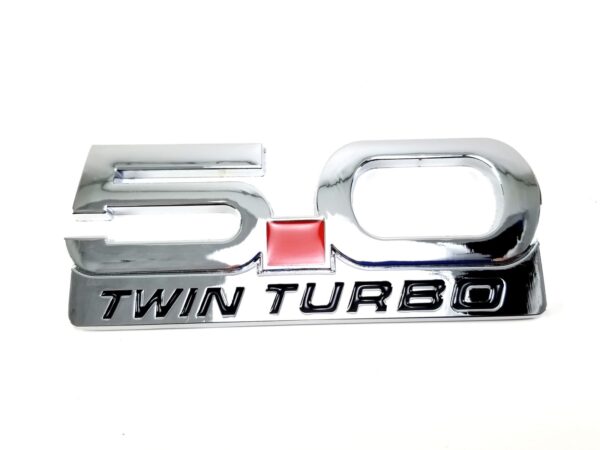 5.0 Twin Turbo Fender Emblem, 5" Diecast, 2015-2023 Mustang