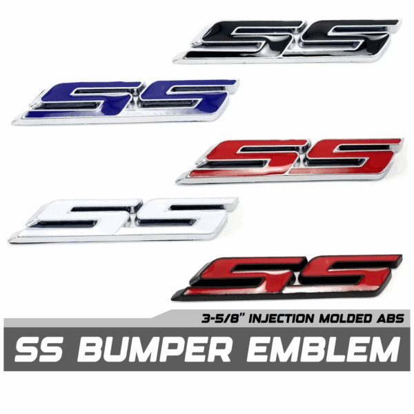 "SS" Bumper Emblem, 3-5/8" ABS, 2010-2024 Camaro