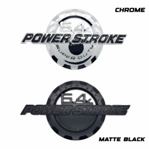 6.4L Power Stroke Door Emblem, 9" ABS, 2008-2010 Ford Super Duty