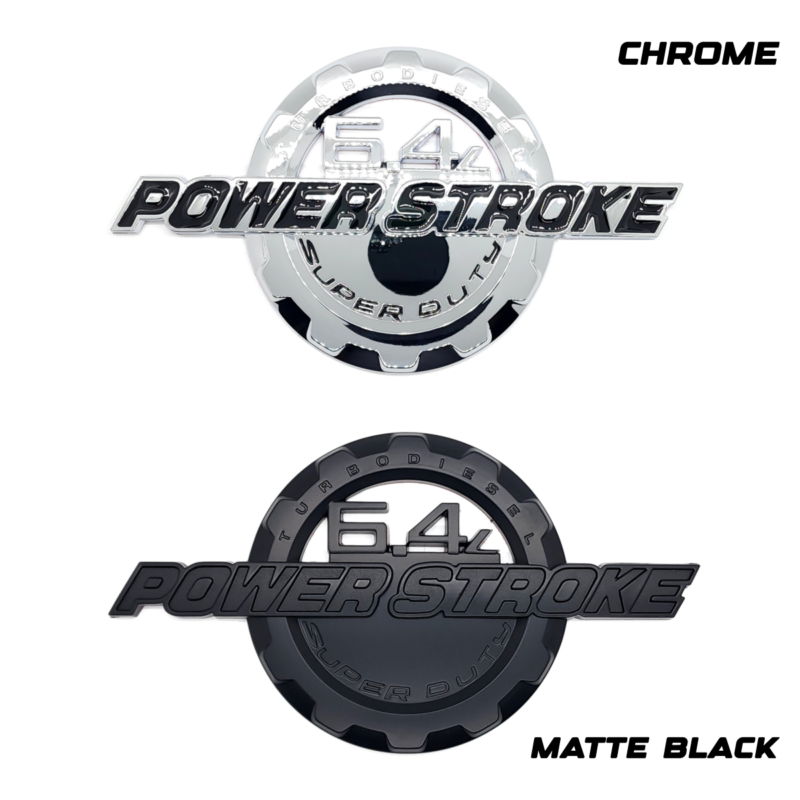 6.4L Power Stroke Door Emblem, 9" ABS, 2008-2010 Ford Super Duty