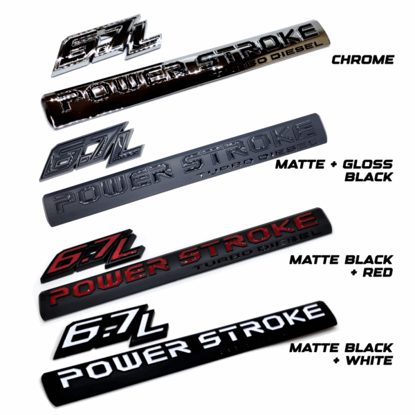 6.7L Power Stroke Turbo Diesel Door Emblem, ABS, 2017–2022 Ford Super Duty