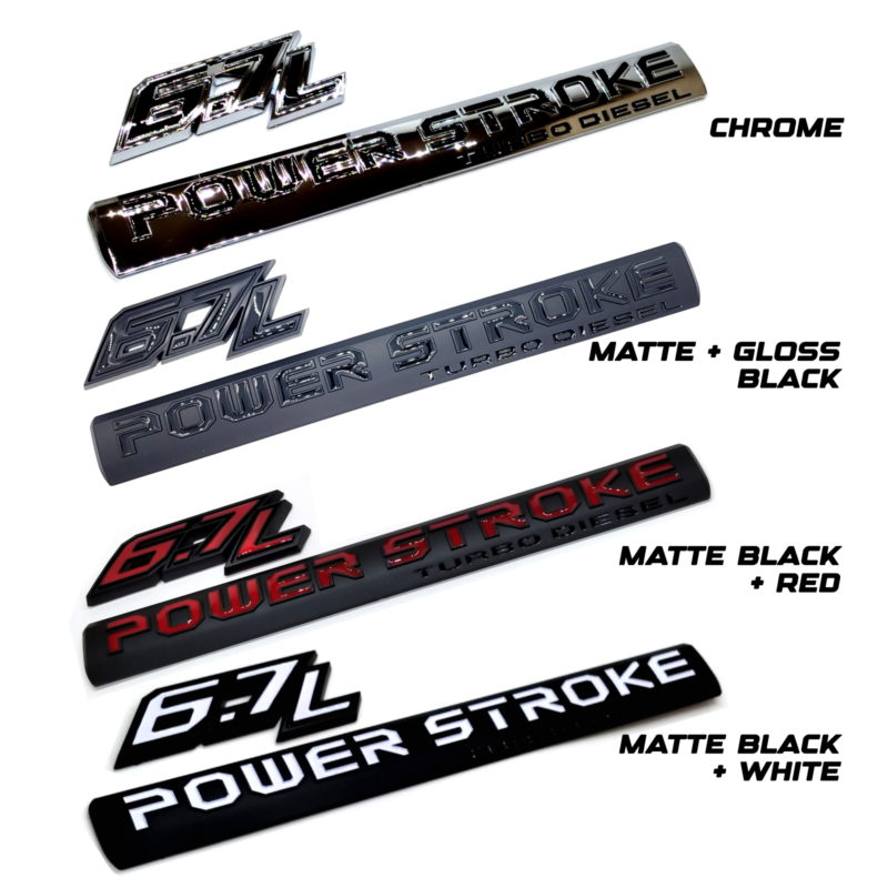 6.7L Power Stroke Turbo Diesel Door Emblem, ABS, 2017–2022 Ford Super Duty