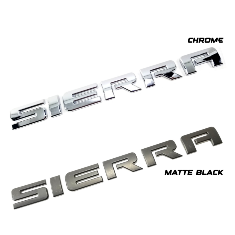 "SIERRA" Door/Tailgate Emblem, 11" ABS, 2007-2018 Sierra