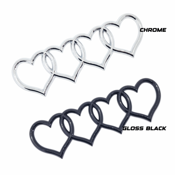 Interlinked Hearts Emblem - Audi Style, 8.5" ABS, Universal