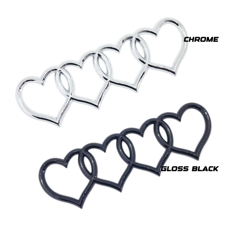 Interlinked Hearts Emblem - Audi Style, 8.5" ABS, Universal