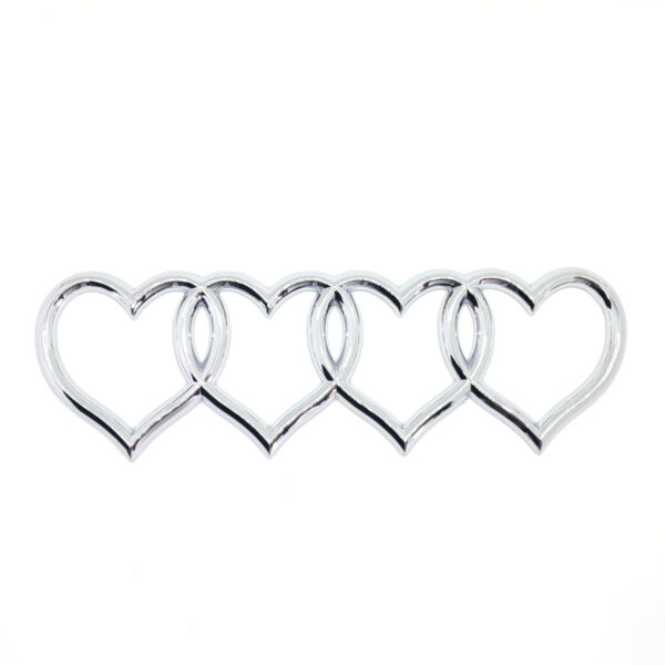 Interlinked Hearts Emblem - Audi Style, 8.5" ABS, Universal