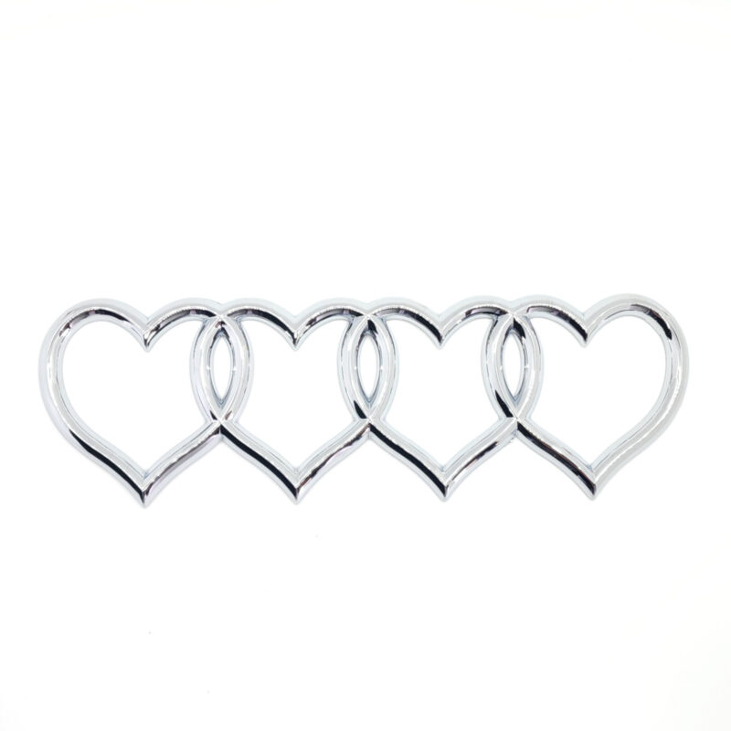 Interlinked Hearts Emblem - Audi Style, 8.5" ABS, Universal