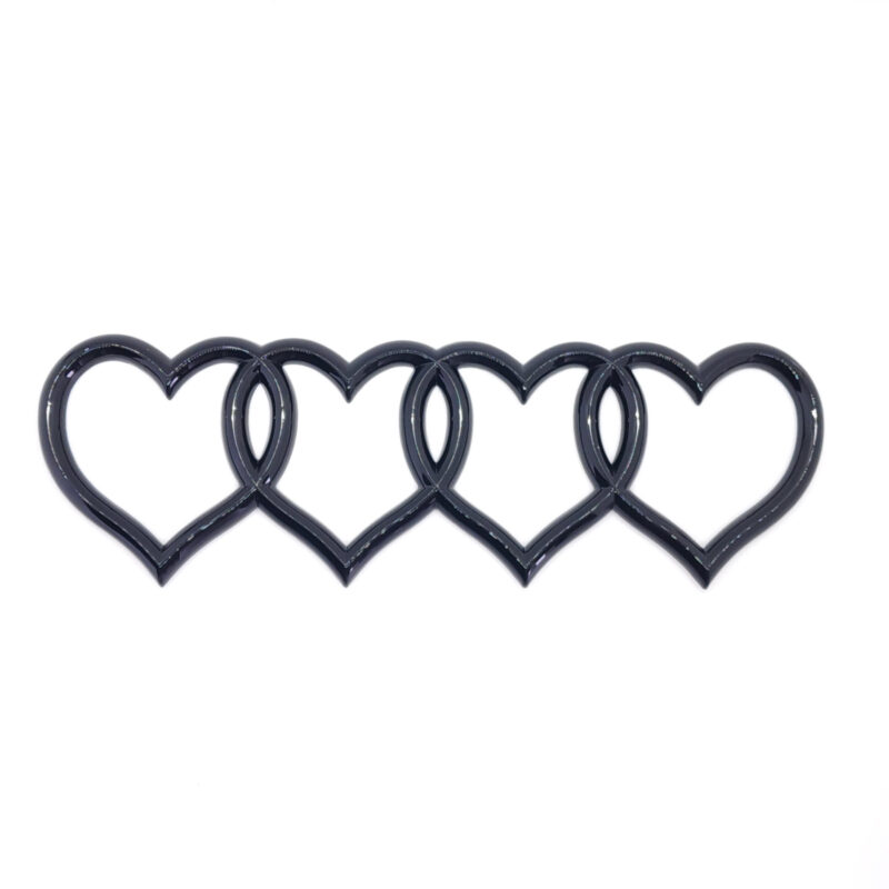 Interlinked Hearts Emblem - Audi Style, 8.5" ABS, Universal