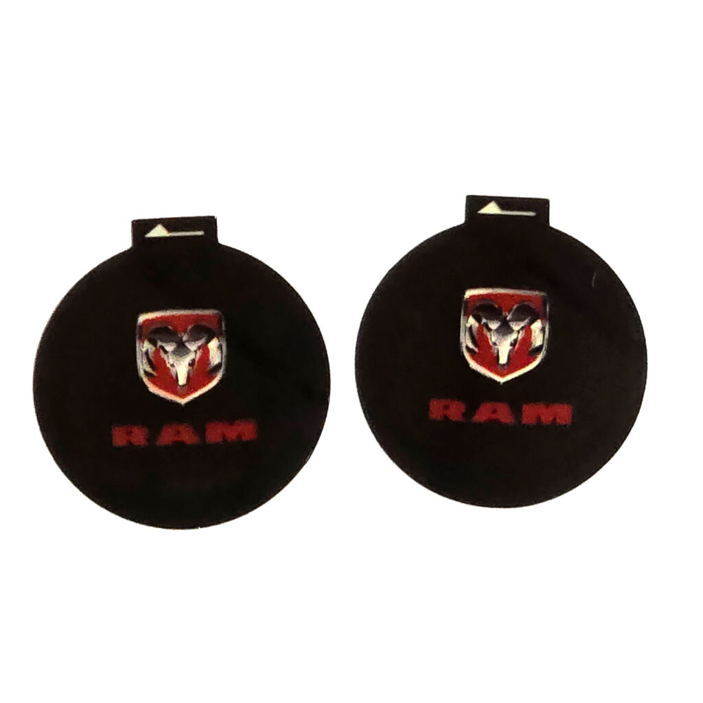 LED Door Puddle Light Film Inserts 13mm - RAM - Chrome/Red (2009-2025)