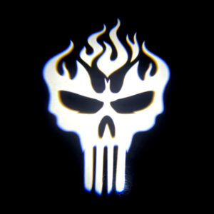 LED Door Puddle Light Kit - Flaming Skull