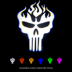 LED Door Puddle Light Kit - Flaming Skull