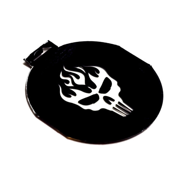 LED Door Puddle Light Film Inserts 13mm - Flaming Skull