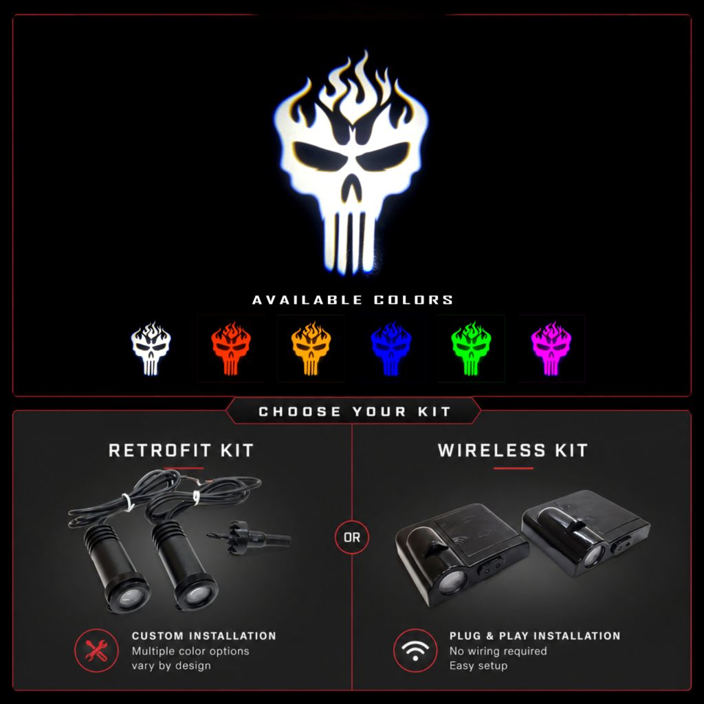 Vantage UniFit Flaming Skull LED Door Puddle Lights