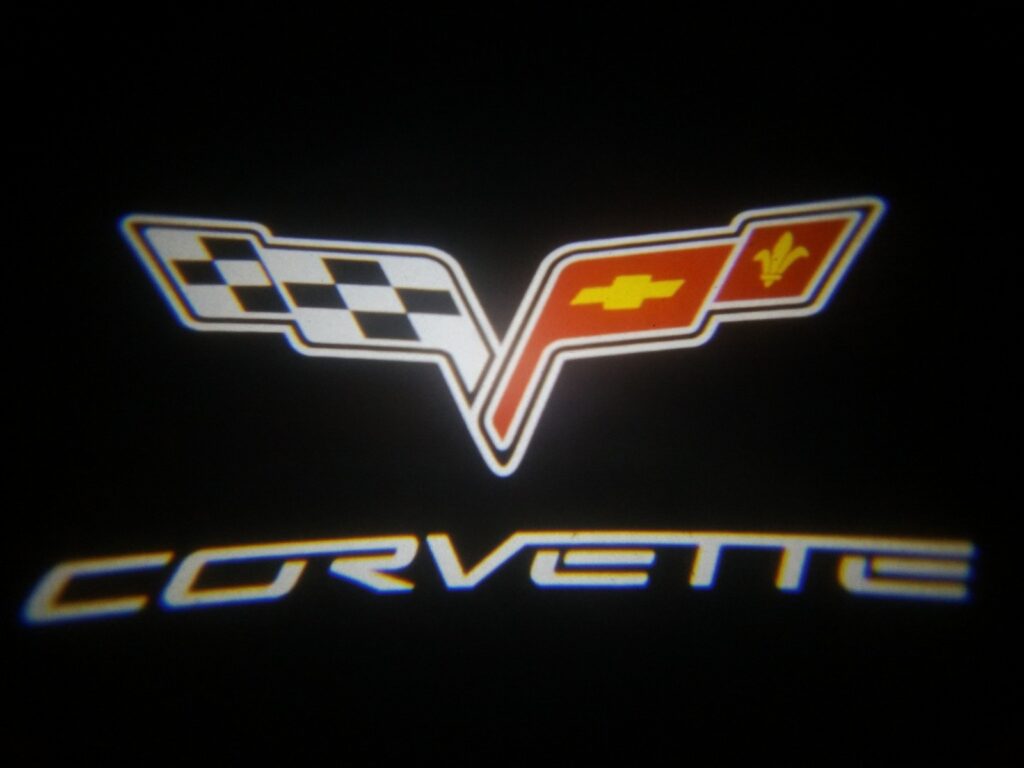 Vantage UniFit Corvette C6 Cross Flags LED Door Puddle Lights (2005 - 2013)