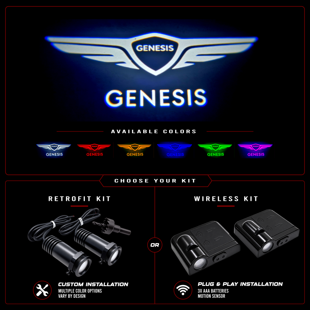 Vantage UniFit Genesis LED Door Puddle Lights - Single Color