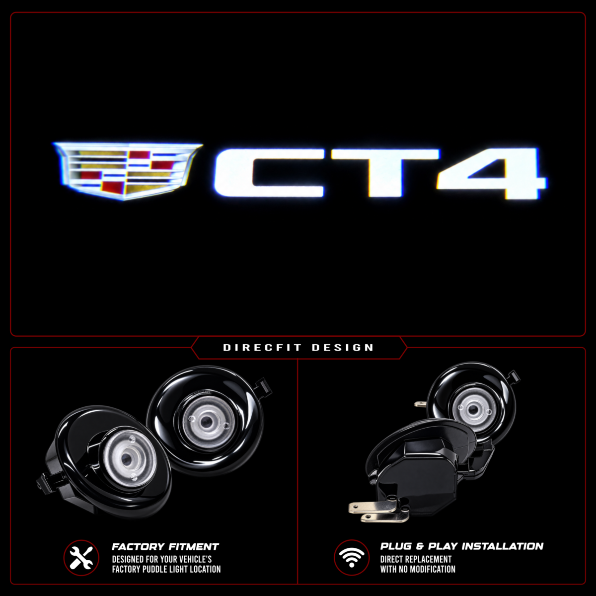 Vantage DirecFit Cadillac CT4 LED Mirror Puddle Lights (2020-2025)