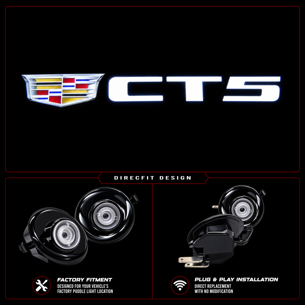 Vantage DirecFit Cadillac CT5 LED Mirror Puddle Lights (2020-2025)