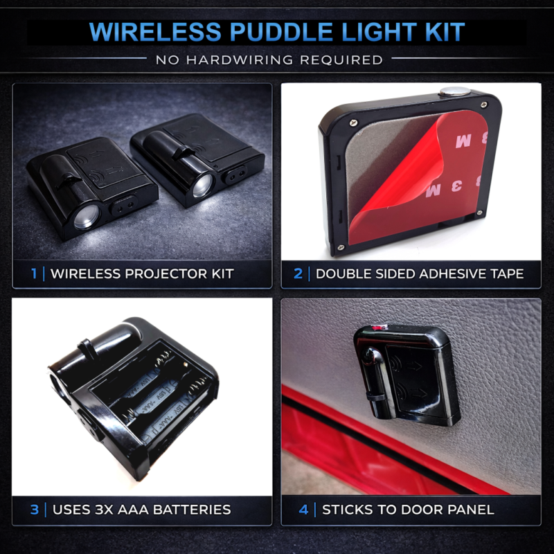 LED Door Puddle Light Kit - Wireless