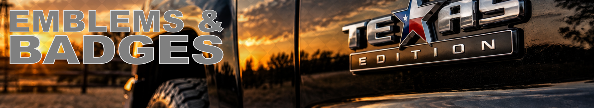 Close-up of a black Chevrolet Silverado featuring a chrome Texas Edition emblem