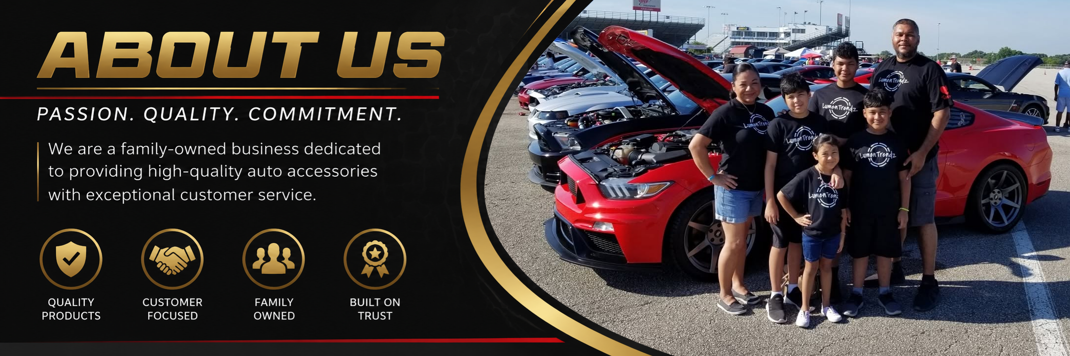 Our family at a Texas car show during the early days of our business, before Stylin Werkz, sharing our passion for automotive customization.